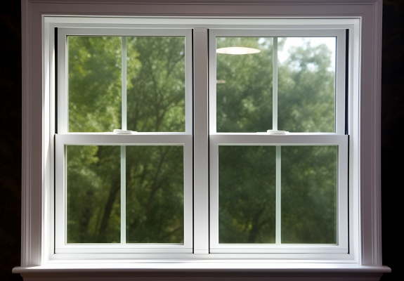 Single Hung Plastic Vinyl Window Inside View: AI Generated Image