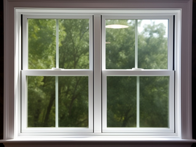 Single Hung Plastic Vinyl Window Inside View: AI Generated Image