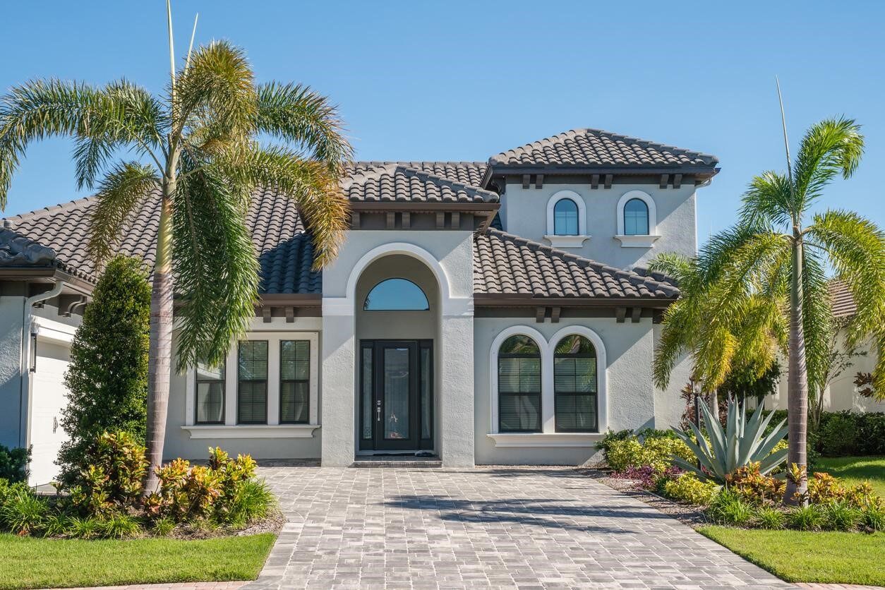 Modern house with impact windows and doors.