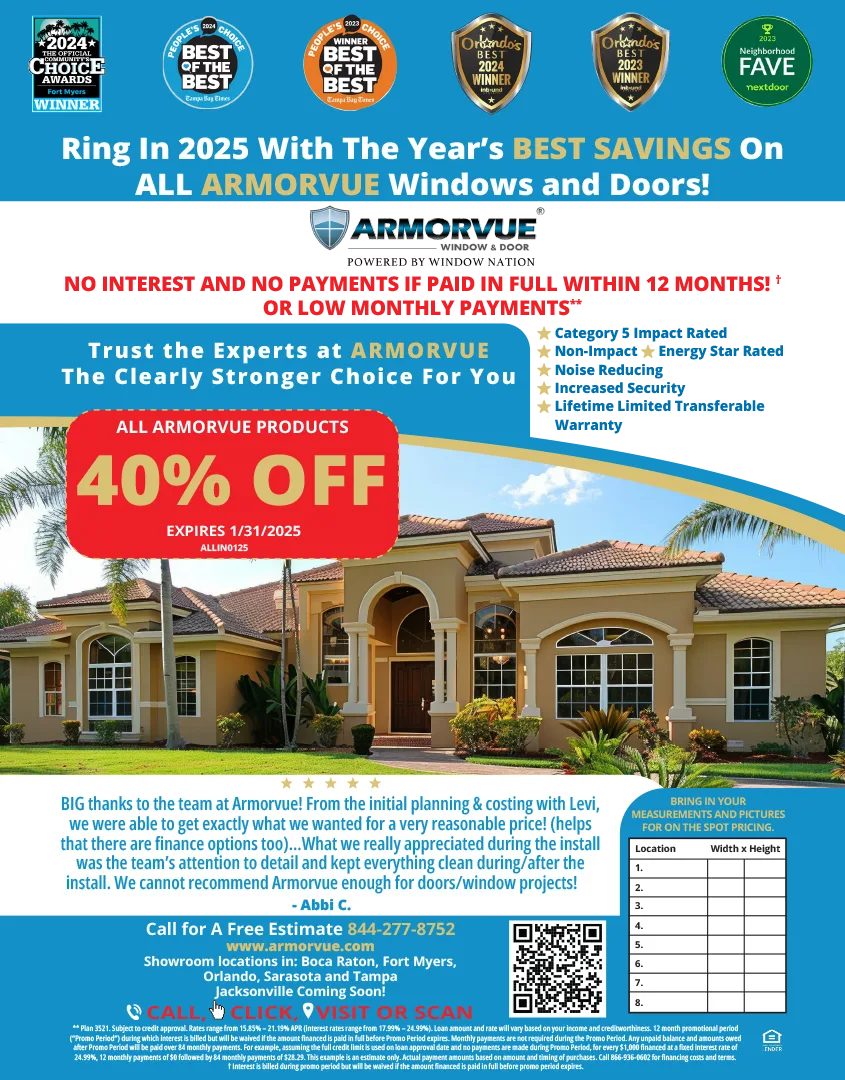 Armorvue All Products 40% Off 2025 01 Front flyer