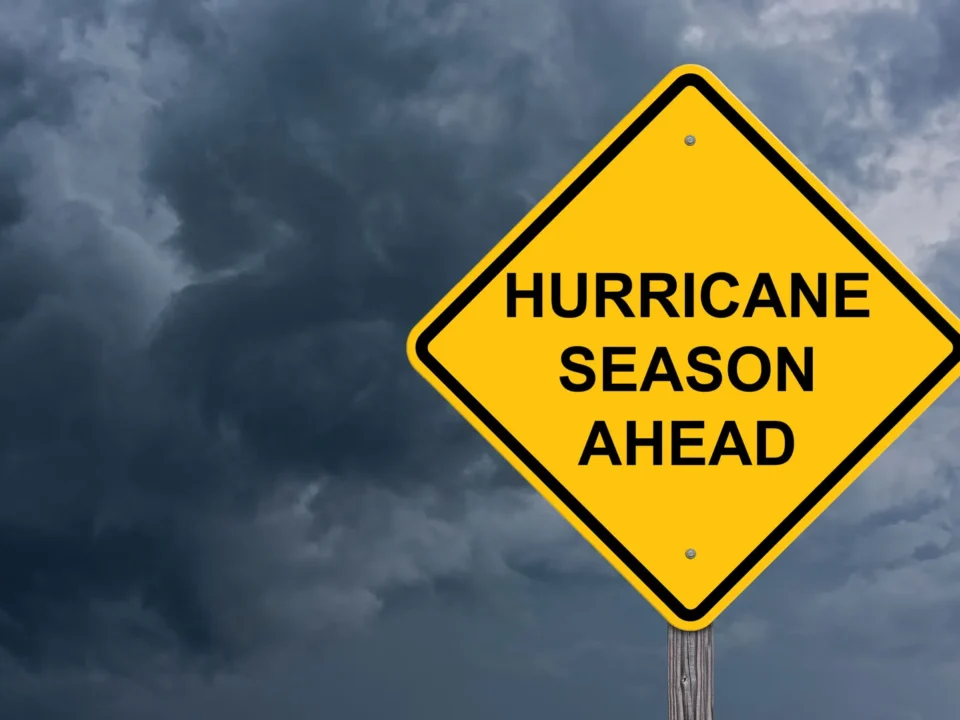 Road sign that reads “Hurricane Season Ahead”